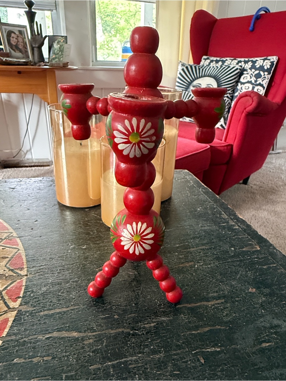MCM/vintage Swedish ball candelabra